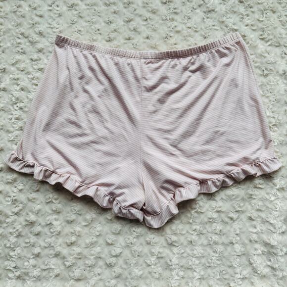 Marilyn Monroe Womens Ruffled Pink Striped Pajama Shorts PJ Pants Sz Medium - Picture 3 of 4
